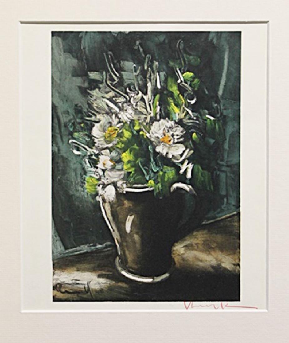 Flowers In Cermic Pot - Maurice De Vlaminck -: Lithograph by Maurice De Vlaminck. Maurice de Vlaminck was a French painter. Along with André Derain and Henri Matisse he is considered one of the principal figures in the Fauve movement, a group of
