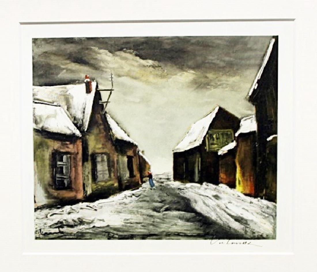 Allainville Under Snow - Maurice De Vlaminck -: Lithograph by Maurice De Vlaminck. Maurice de Vlaminck was a French painter. Along with André Derain and Henri Matisse he is considered one of the principal figures in the Fauve movement, a group of