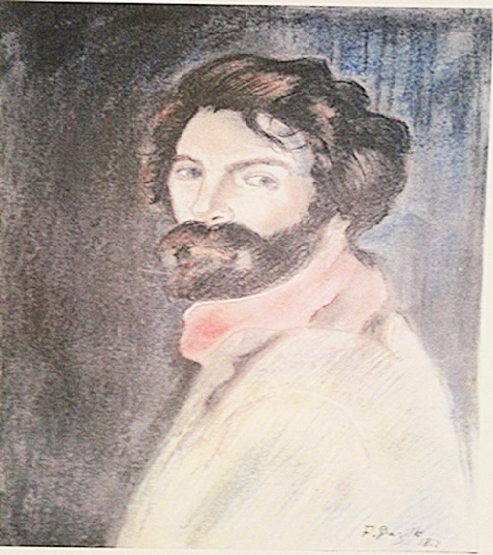 Frederic Bazille - Self Portrait: in the manner of Frederic Bazille "Self Portrait" Pastel on paper circa. 1862, private collection Approx. 19x13in. in the manner of Frederic Bazille was a French painter who helped found the Impressio