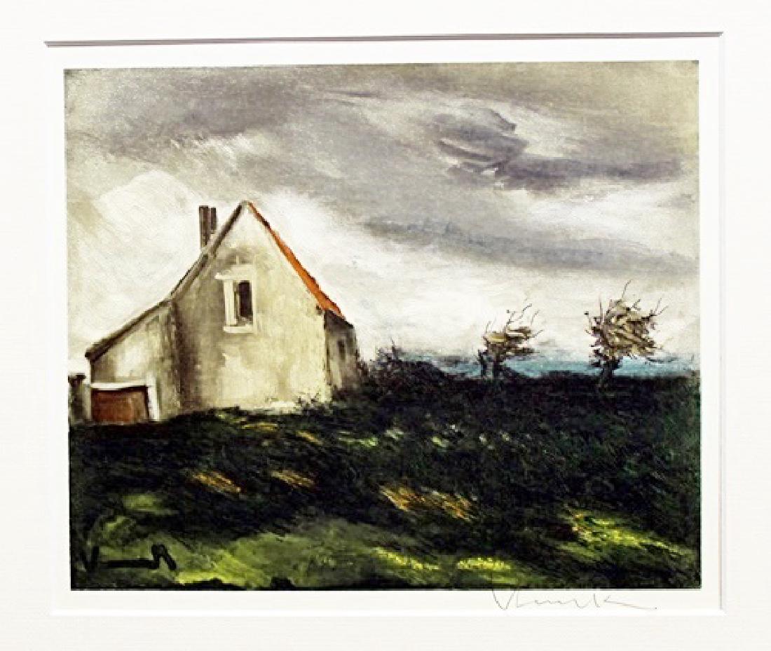 The House On The Plain - Maurice De Vlaminck -: Lithograph by Maurice De Vlaminck. Maurice de Vlaminck was a French painter. Along with André Derain and Henri Matisse he is considered one of the principal figures in the Fauve movement, a group of