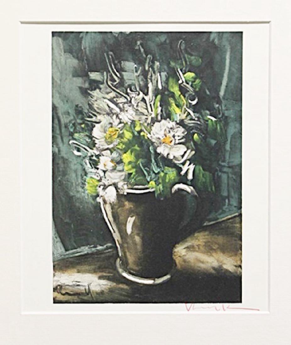Flowers In Cermic Pot - Maurice De Vlaminck -: Lithograph by Maurice De Vlaminck. Maurice de Vlaminck was a French painter. Along with André Derain and Henri Matisse he is considered one of the principal figures in the Fauve movement, a group of
