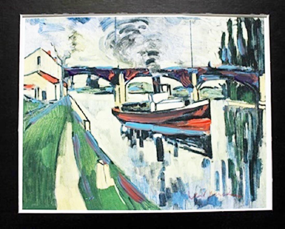The Seine At Poissy - Maurice De Vlaminck - Lithograph: Lithograph by Maurice De Vlaminck. Maurice de Vlaminck was a French painter. Along with André Derain and Henri Matisse he is considered one of the principal figures in the Fauve movement, a group of