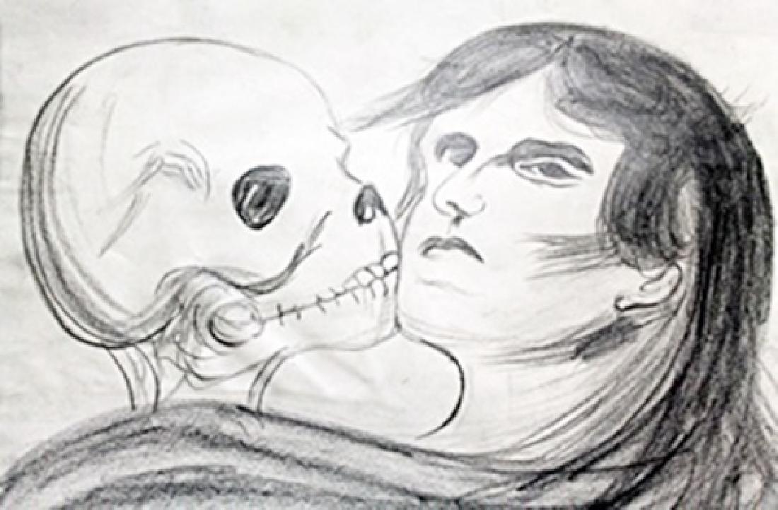 The Lovers 1920' - Drawing on Paper - Edvard Munch: Drawing on Paper, bearing the signature , in the manner of Munch. Approximate size: 12 x 8 1/2 Inches.