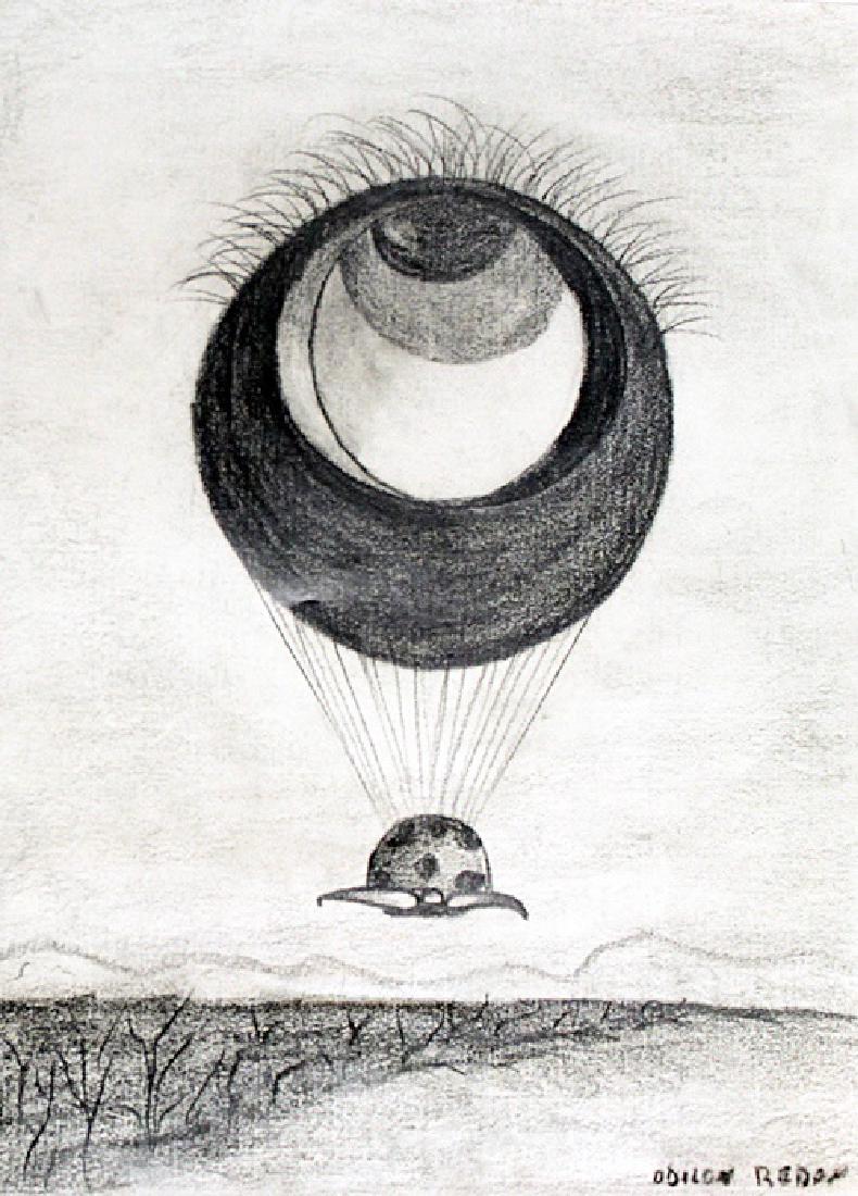 The Eye - Drawing on Paper - Odilon Redon: Drawing on Paper, bearing the signature , in the manner of Redon. Size Approx. 12 x 9 Inches