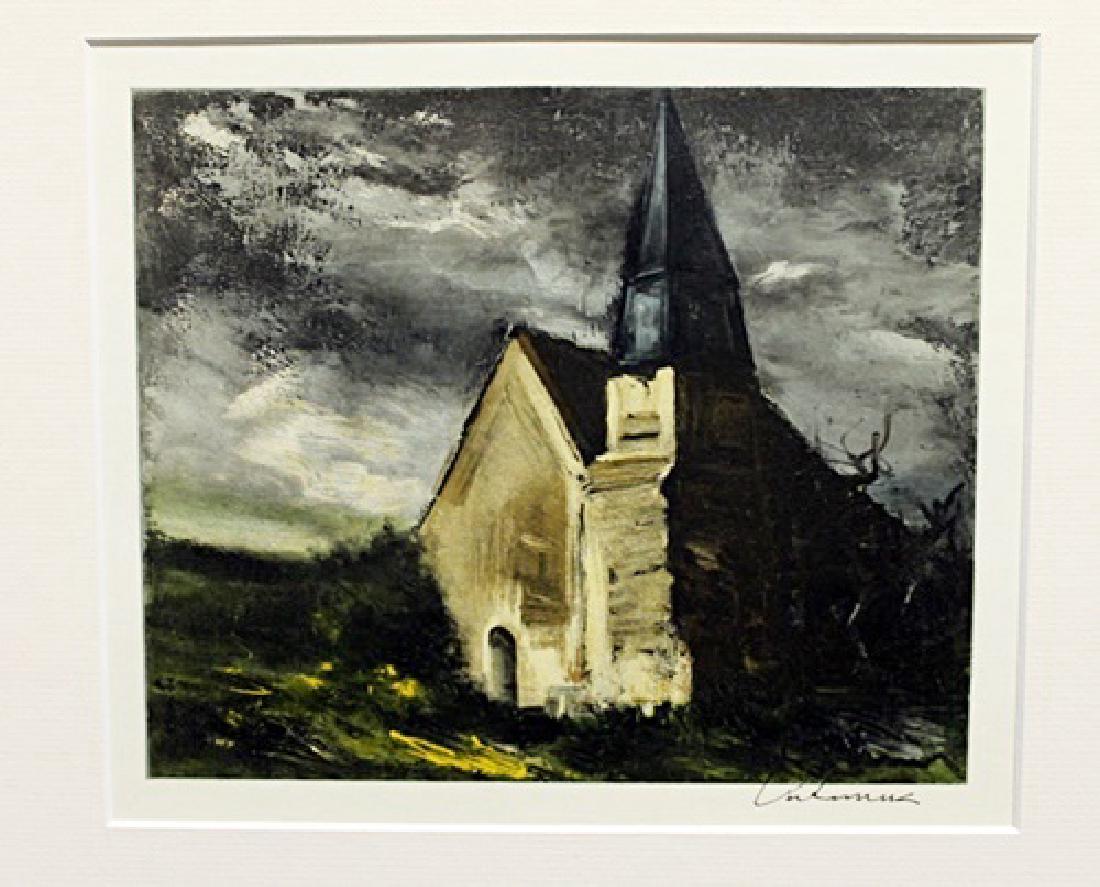 Church At Saint-Lubin-De-Cravant - Maurice De Vlaminck: Lithograph by Maurice De Vlaminck. Maurice de Vlaminck was a French painter. Along with André Derain and Henri Matisse he is considered one of the principal figures in the Fauve movement, a group of