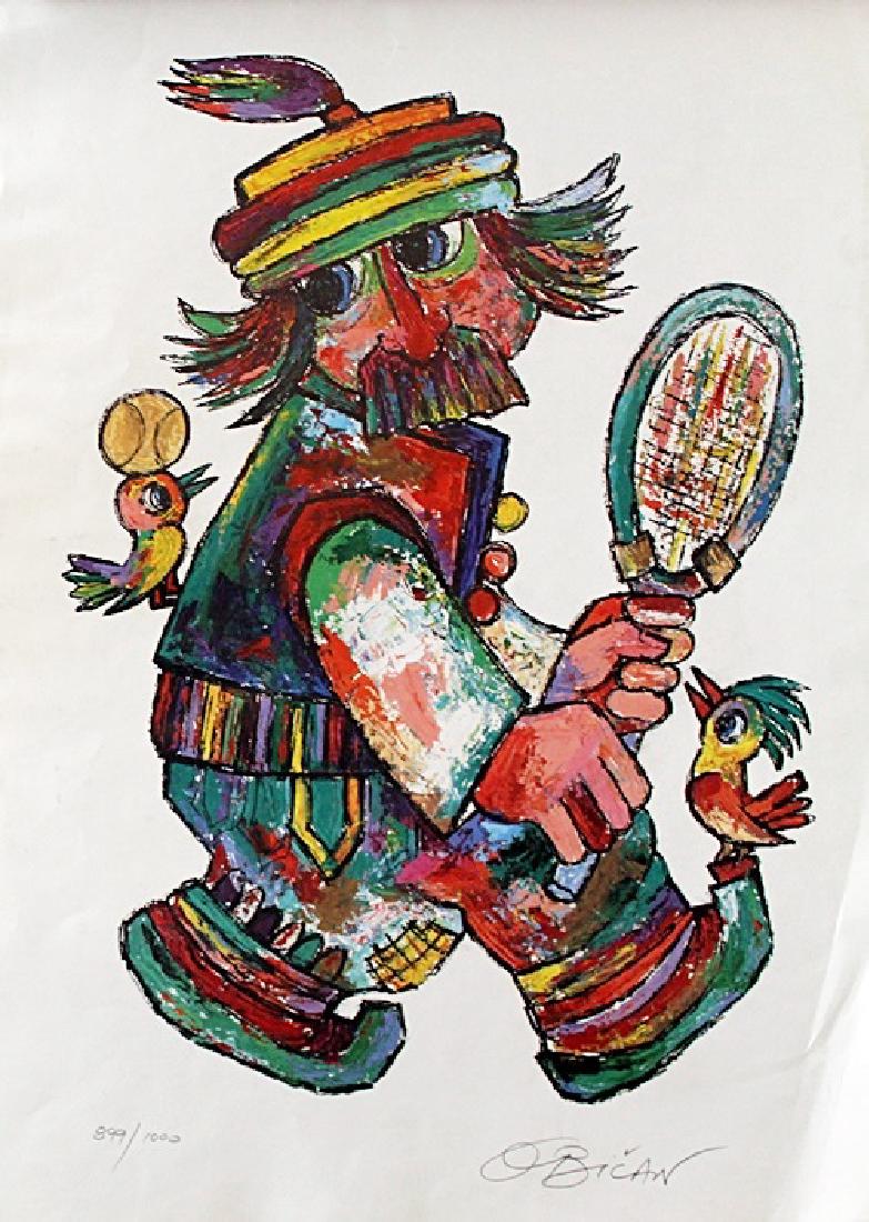 Pencil Signed Lithograph after Obican: Authentic Lithograph , Numbered, Bearing an Interpretive Hand Pencil Signature of the Artist, Approx. 27 1/2" " x 19 1/2" In.