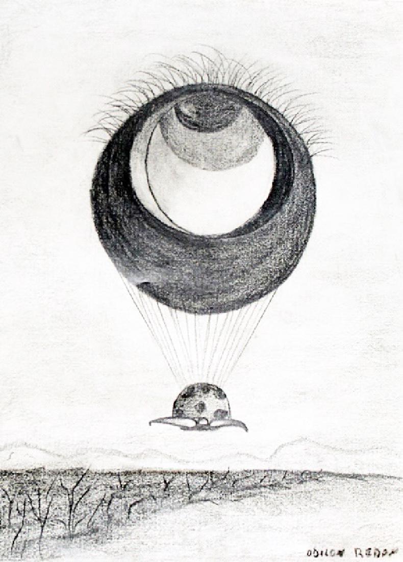 The Eye - Drawing on Paper - Odilon Redon: Drawing on Paper, bearing the signature , in the manner of Redon. Size Approx. 12 x 9 Inches