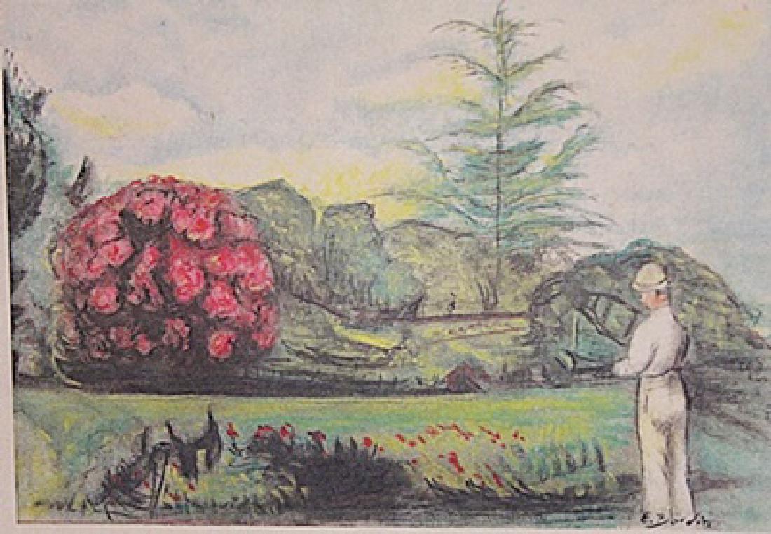 Untitled: in the manner of Eugene Boudin "Untitled" pastel on paper circa.1872, private collection Approx. 19x13in. Boudin one of the first French landscape painters to paint in the open air, directly from natu