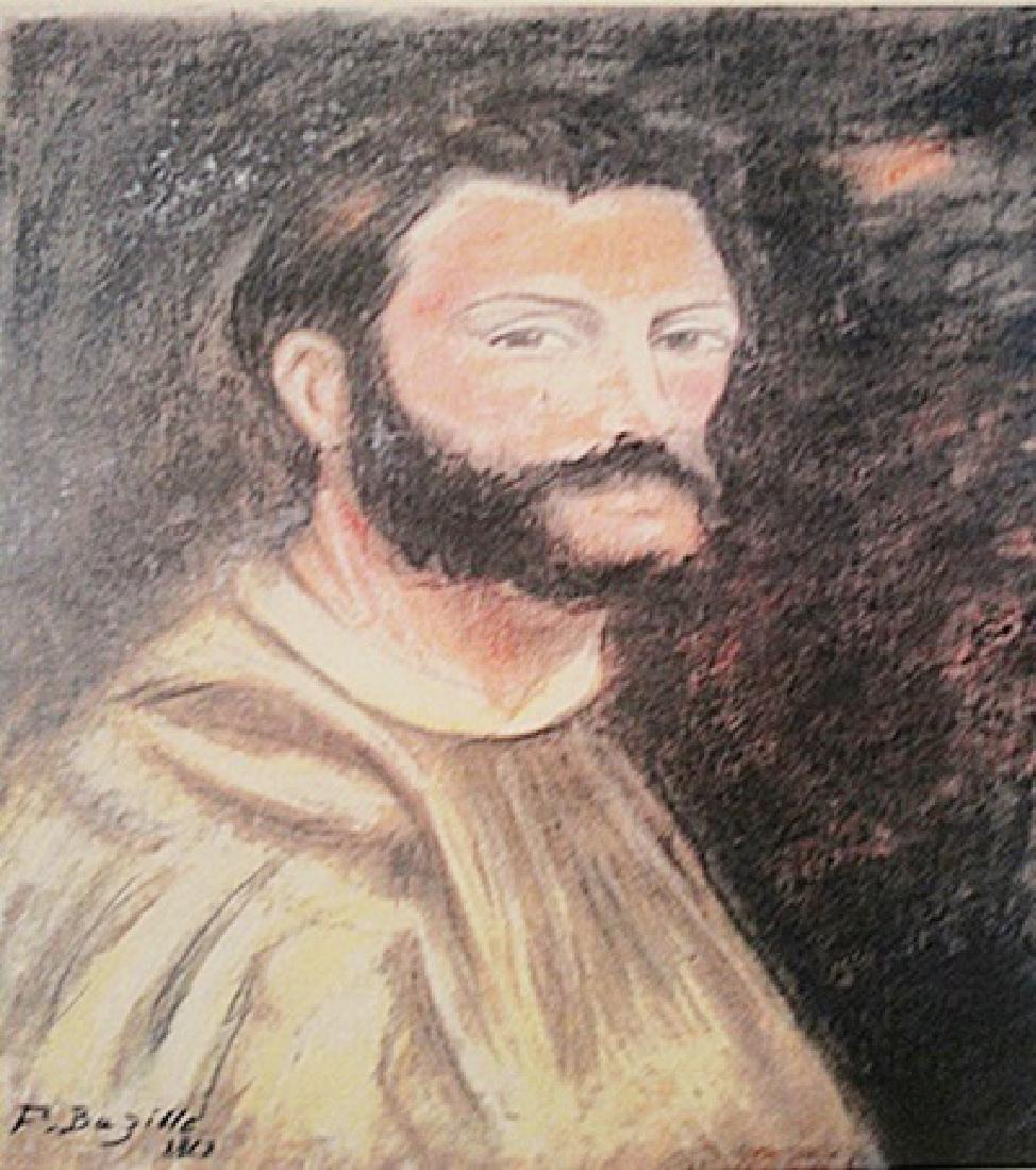 Frederic Bazille - Self Portrait: in the manner of Frederic Bazille "Self Portrait" Pastel on paper circa. 1868, private collection Approx. 19x13in. in the manner of Frederic Bazille was a French painter who helped found the Impressio