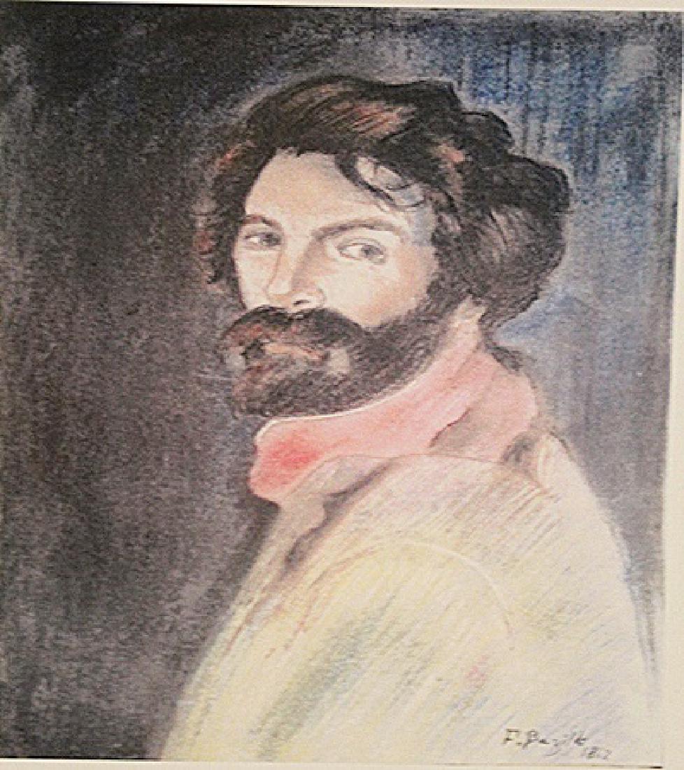 Frederic Bazille - Self Portrait: in the manner of Frederic Bazille "Self Portrait" Pastel on paper circa. 1862, private collection Approx. 19x13in. in the manner of Frederic Bazille was a French painter who helped found the Impressio