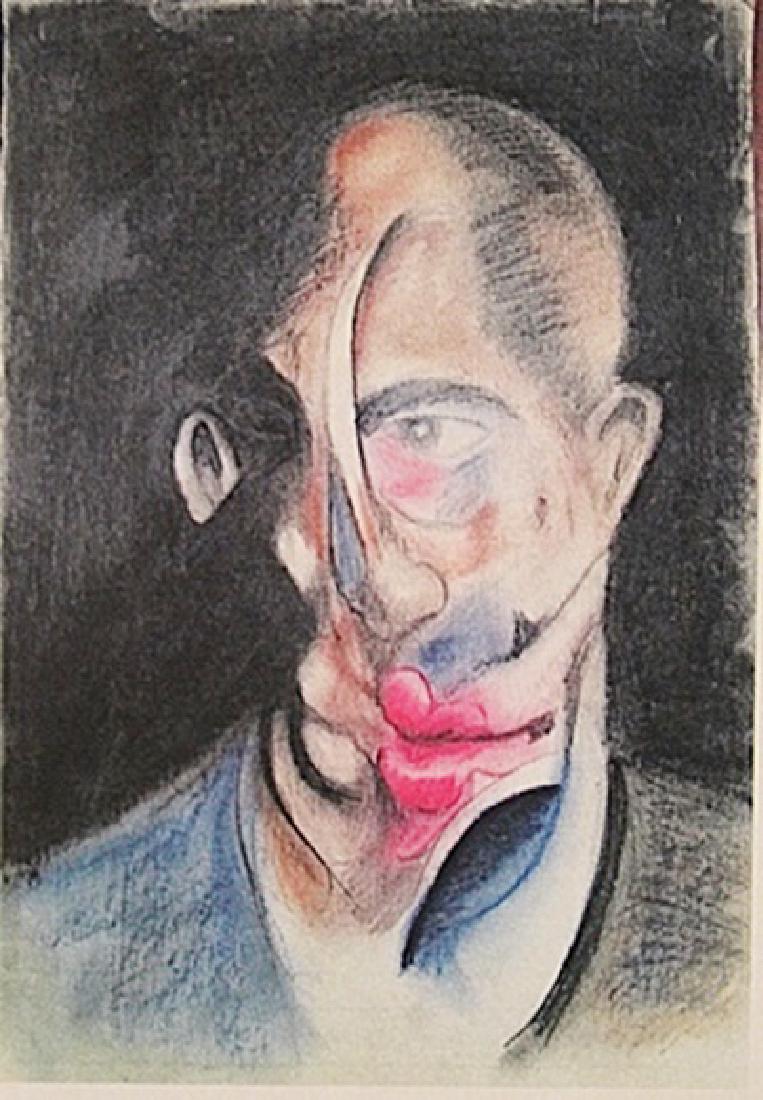 Francis Bacon - Self Portrait NO.2: in the manner of Francis Bacon "Self Portrait NO.2" pastel on paper circa. 1960, private collection Approx. 19x13in. in the manner of Francis Bacon produced some of the most iconic images of wounded a