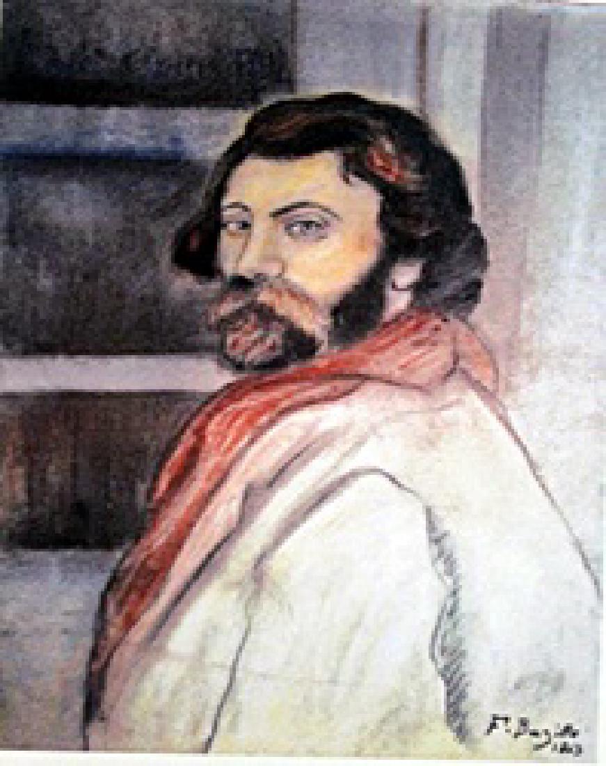 Frederic Bazille - Self Portrait: in the manner of Frederic Bazille "Self Portrait" Pastel on paper circa. 1863, private collection Approx. 19x13in. in the manner of Frederic Bazille was a French painter who helped found the Impressio