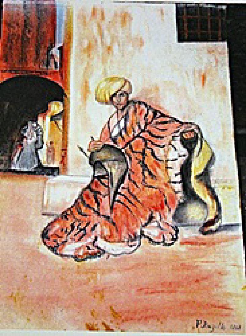 Frederic Bazille - Portrait of Homar: Attributed to in the manner of Frederic Bazille "Portrait of Homar" Pastel on paper circa. 1868, private collection Approx. 19x13in. in the manner of Frederic Bazille was a French painter who helped f