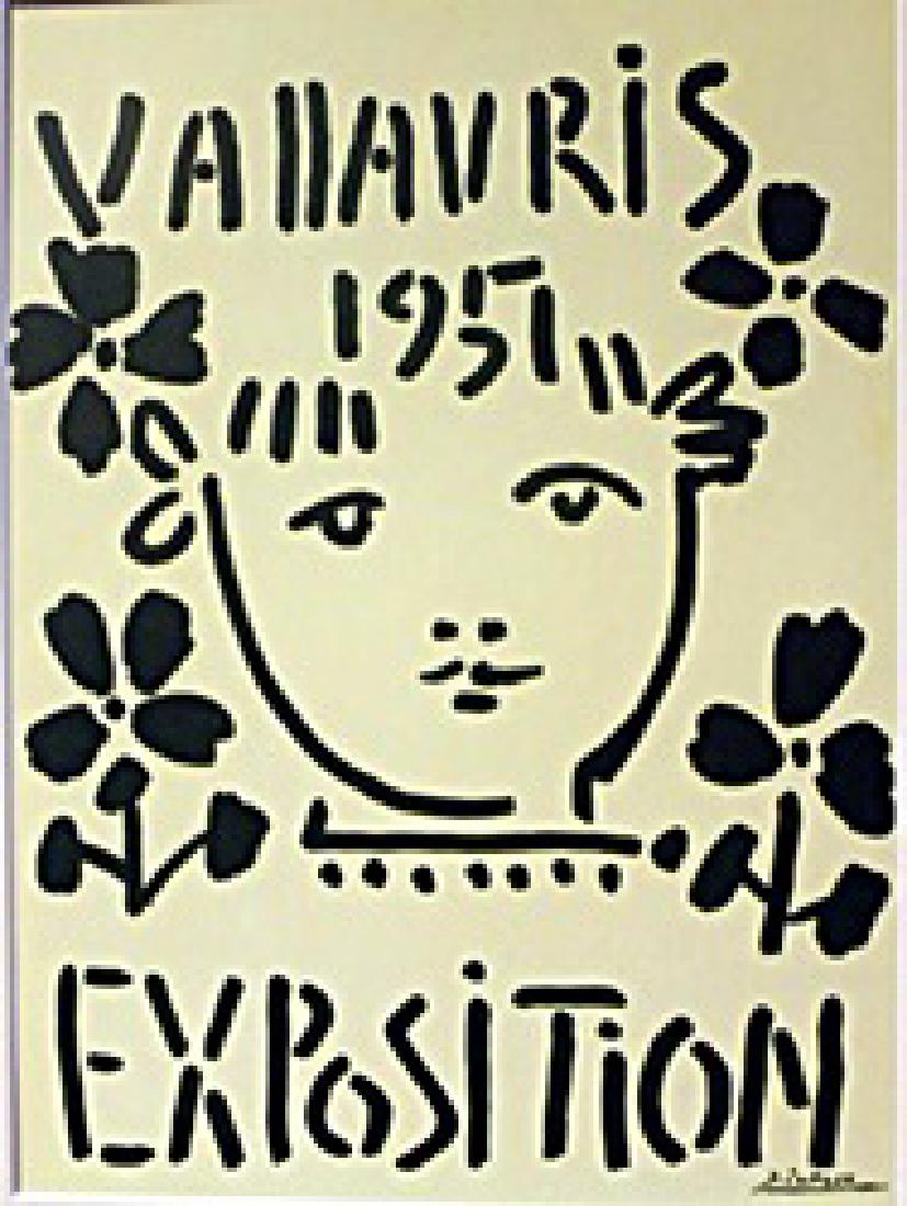 Vallavris Expo 1957 litho - Picasso: Signed, authentic lithograph , approx. unframed size 13x10 .