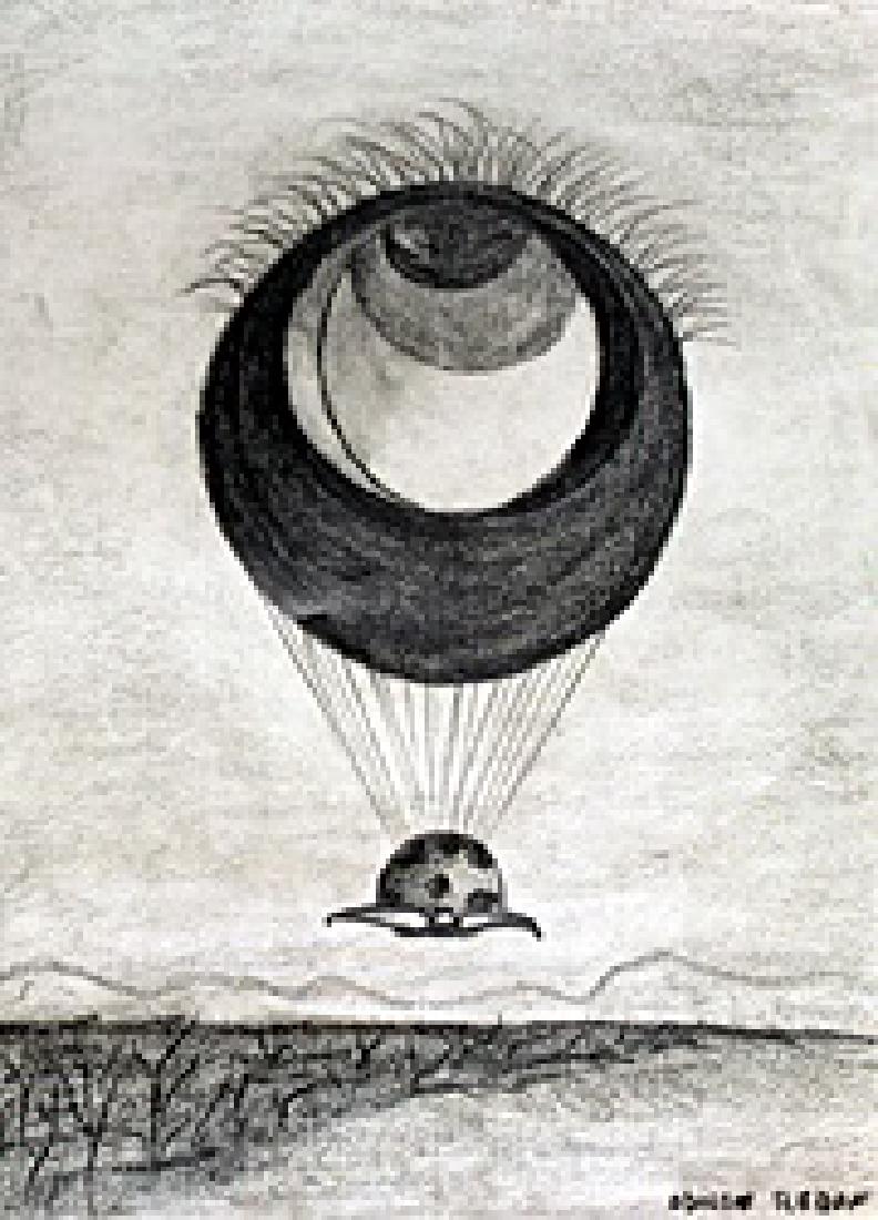 The Eye - Drawing on Paper - Odilon Redon: Drawing on Paper, bearing the signature , in the manner of Redon. Size Approx. 12 x 9 Inches