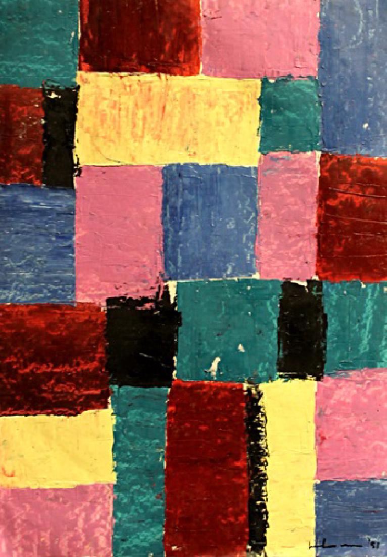 Composition VII - Hans Hofmann - Oil On Paper: Oil on paper by Hans Hofmann, approx. 19x13 in. Hans Hofmann was a German-born American abstract expressionist painter.