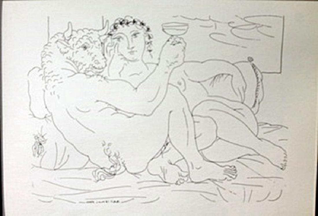 Drinking Minotaur Lithograph - Picasso: Signed, authentic lithograph , approx. unframed size 11x8 .
