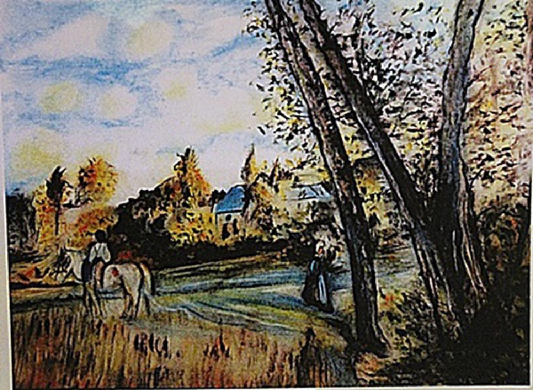 Frederic Bazille - View of the Village: in the manner of Frederic Bazille "View of the Village" Pastel on paper circa. 1850, private collection Approx. 19x13in. in the manner of Frederic Bazille was a French painter who helped found the Imp