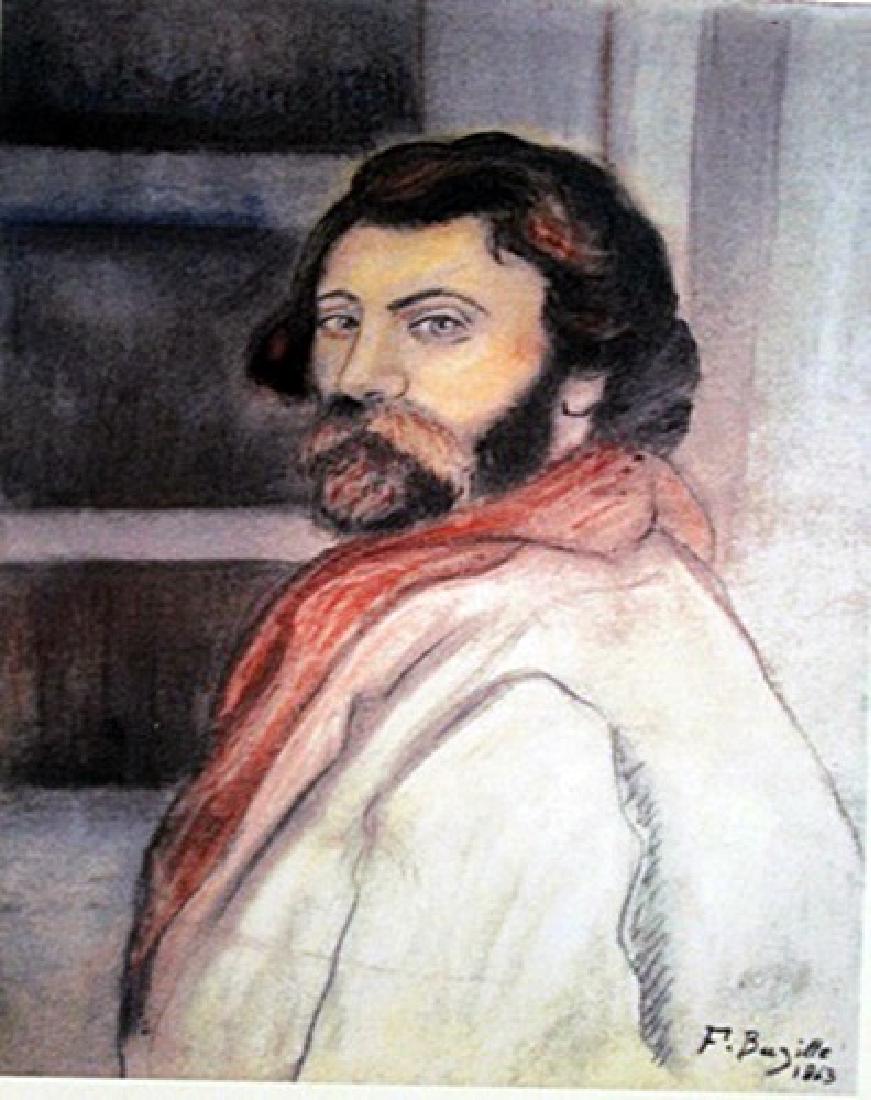 Frederic Bazille - Self Portrait: in the manner of Frederic Bazille "Self Portrait" Pastel on paper circa. 1863, private collection Approx. 19x13in. in the manner of Frederic Bazille was a French painter who helped found the Impressio