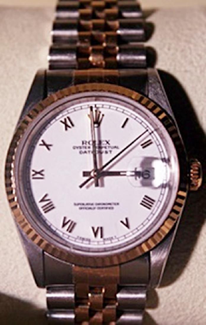 Two-Tone DateJust Rolex Wrist Watch: Oyster Perpetual, DateJust, Superlative Chronometer Offically Certified, Rolex Wrist Watch, Excellent Condition with Books and Records,