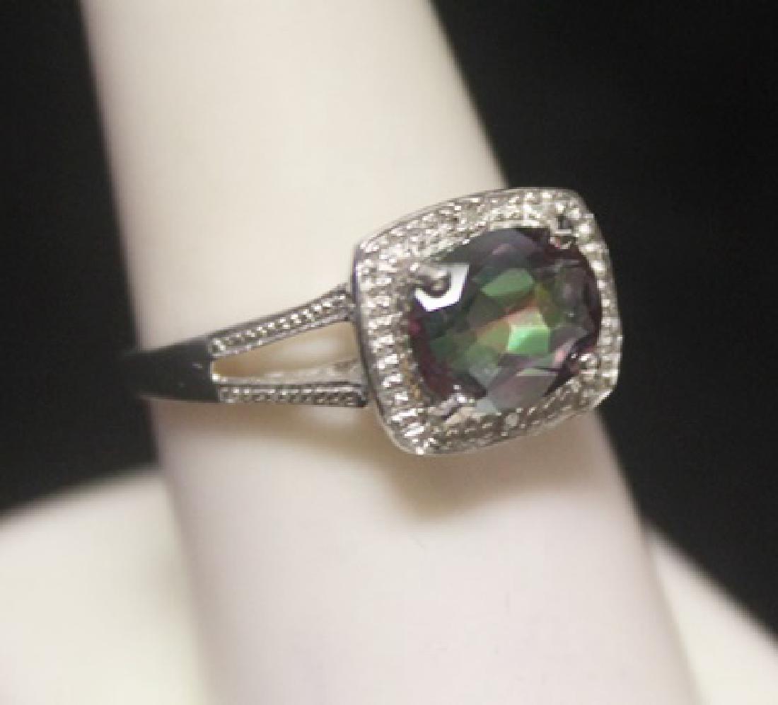 Gorgeous Russian Alexandrite & Diamonds Silver Ring: Gorgeous Russian Alexandrite & Diamonds Silver Ring; twt approx. 2.50cts, size approx. 7.