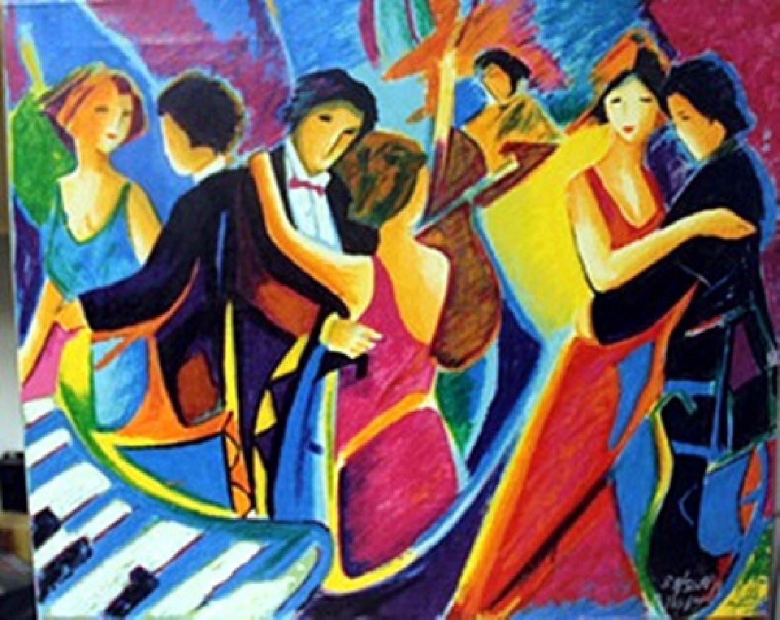 The Tango Club Lithograph on canvas - Max, Phelp: Signed, authentic lithograph , approx. unframed size 25x21 .