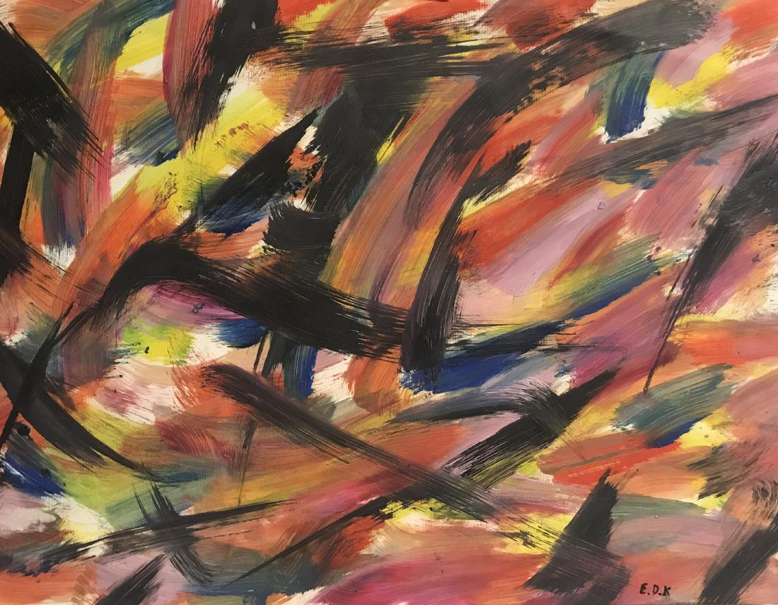 Elaine De Kooning - Oil On Paper: Oil on paper attributed to Elaine De Kooning, approx. 19x13 in. Elaine de Kooning was an Abstract Expressionist and Figurative Expressionist painter in the post-World War II era. She wrote extensively