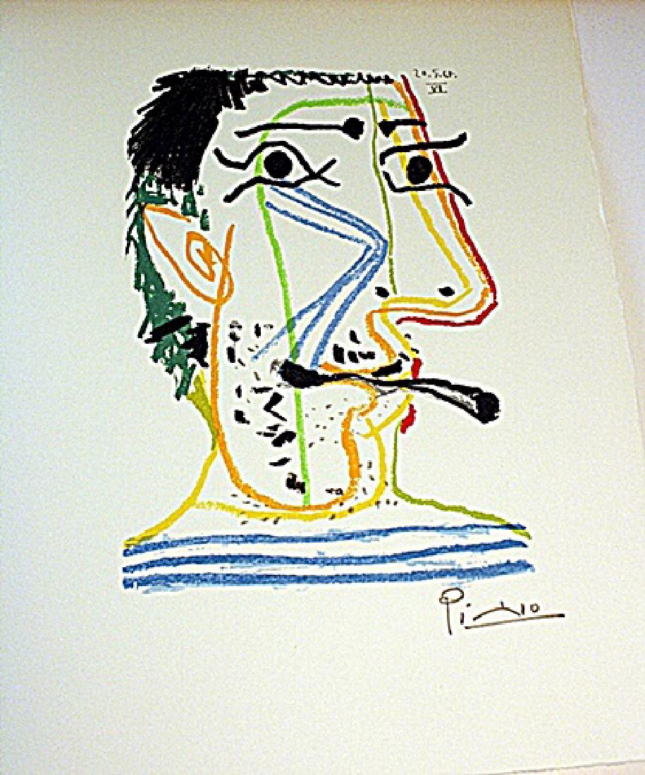 Lithograph after Pablo Picasso: Authentic Lithograph , Bearing an Interpretive Signature of the Artist, Size Approx. 13" x 10" In.