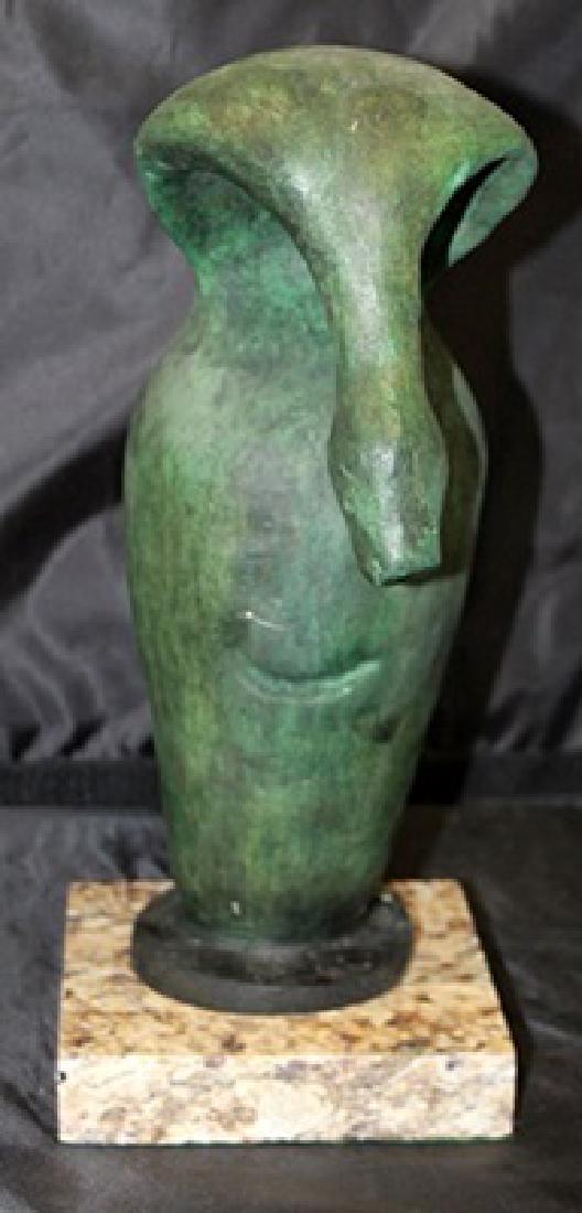Signed Limited Edition Bronze Picasso: Old recast patina bronze sculpture Pablo Picasso, bearing a signature in a limited edition. Pablo Picasso was a Spanish painter, sculptor, printmaker, ceramicist, stage designer, poet and playwright w