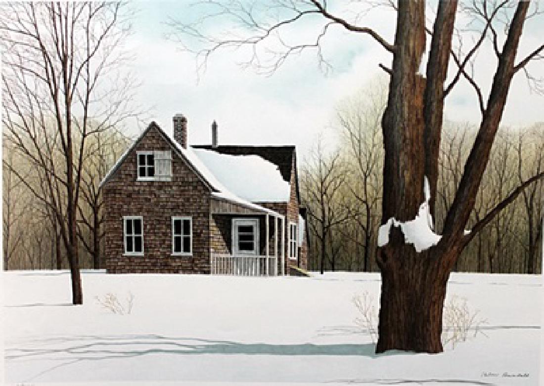 Lithograph "North Fork" after Helen Rundell: Authentic Lithograph , Numbered, Bearing an Interpretive Hand Pencil Signature and Plate Signature of the Artist, Approx. 22" " x 30 1/2" In.