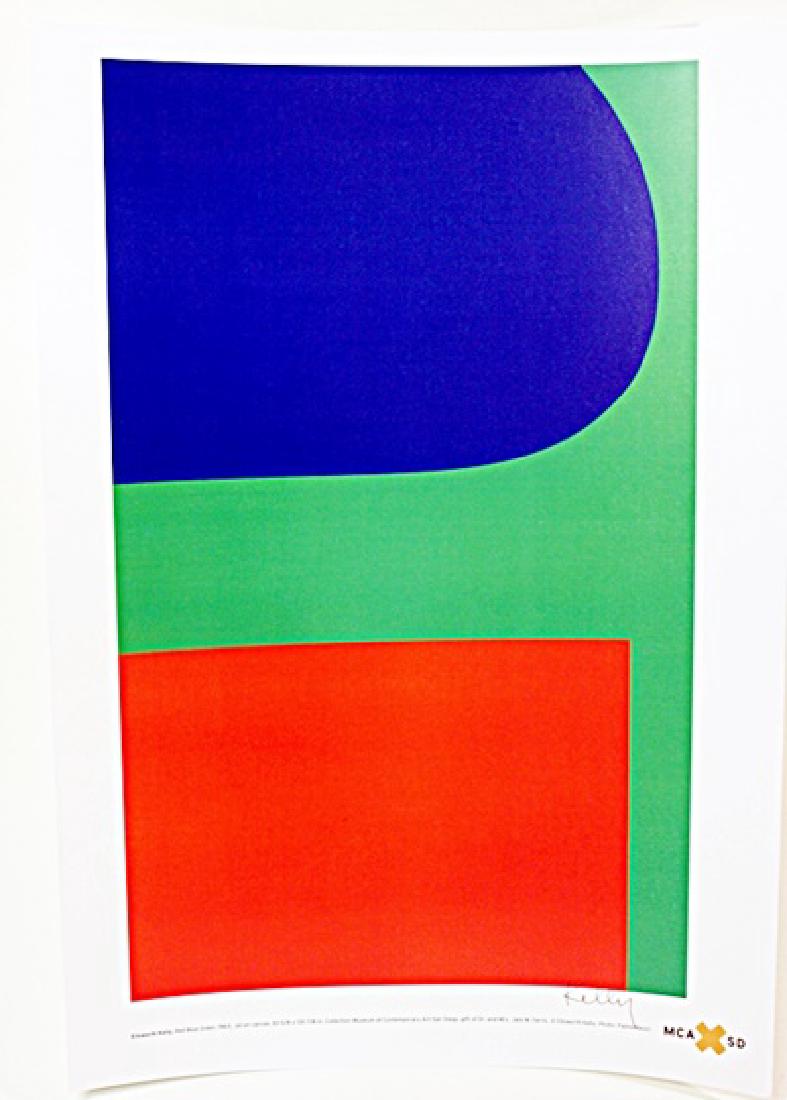Lithograph "Red Blue Green" after Ellsworth Kelly: Authentic Lithograph , Bearing an Interpretive Hand Signature of the Artist, Size Approx. 18" x 15" In.