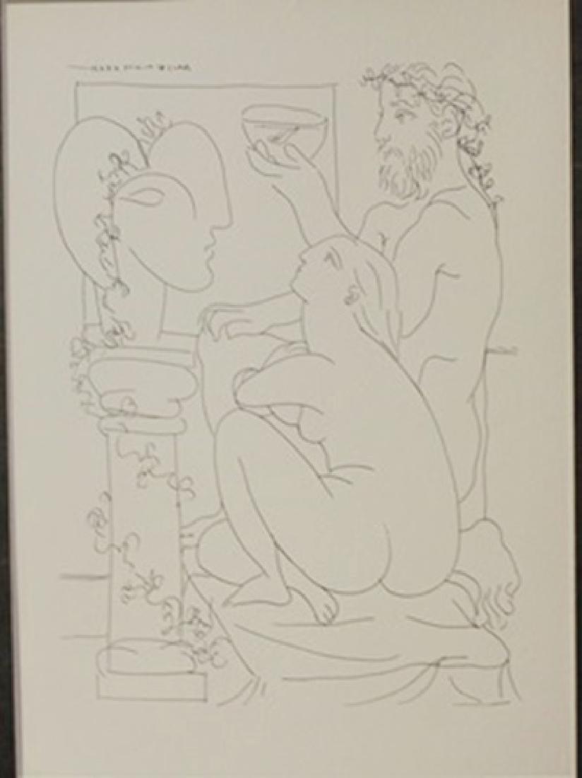 Sculptor with fish bowl - Lithograph - Picasso: Signed, authentic lithograph , approx. unframed size 10x8 .