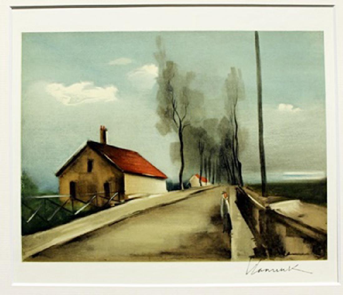 The Brezolles Road - Maurice De Vlaminck - Lithograph: Lithograph by Maurice De Vlaminck. Maurice de Vlaminck was a French painter. Along with André Derain and Henri Matisse he is considered one of the principal figures in the Fauve movement, a group of