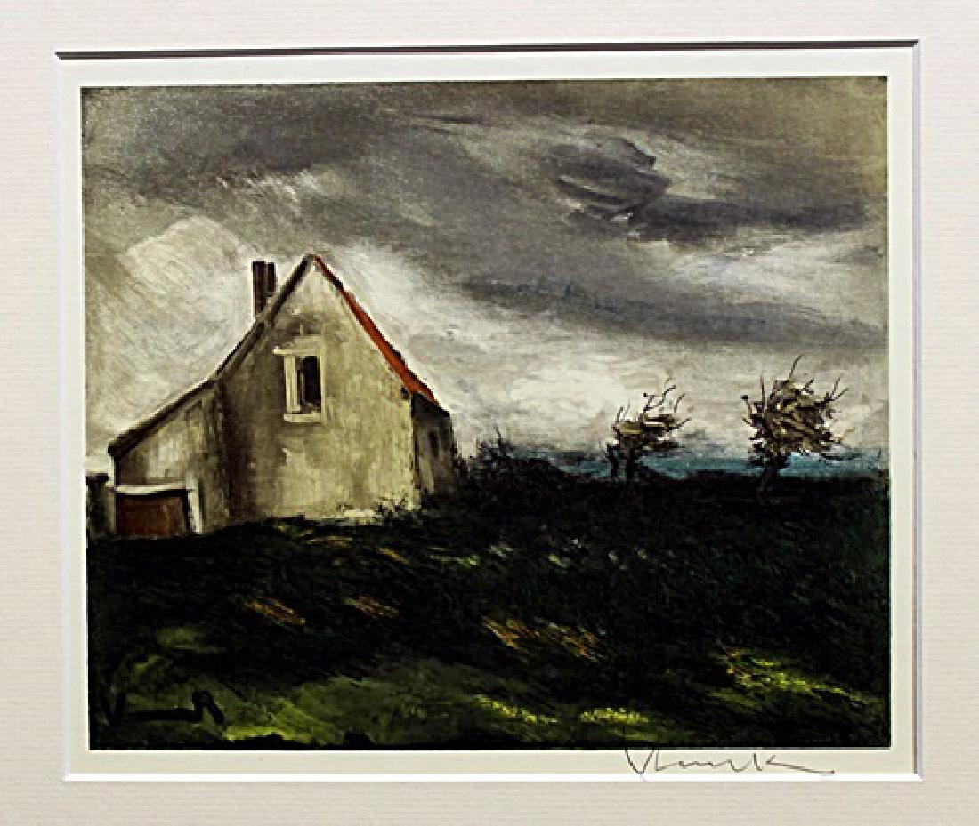 The House On The Plain - Maurice De Vlaminck -: Lithograph by Maurice De Vlaminck. Maurice de Vlaminck was a French painter. Along with André Derain and Henri Matisse he is considered one of the principal figures in the Fauve movement, a group of
