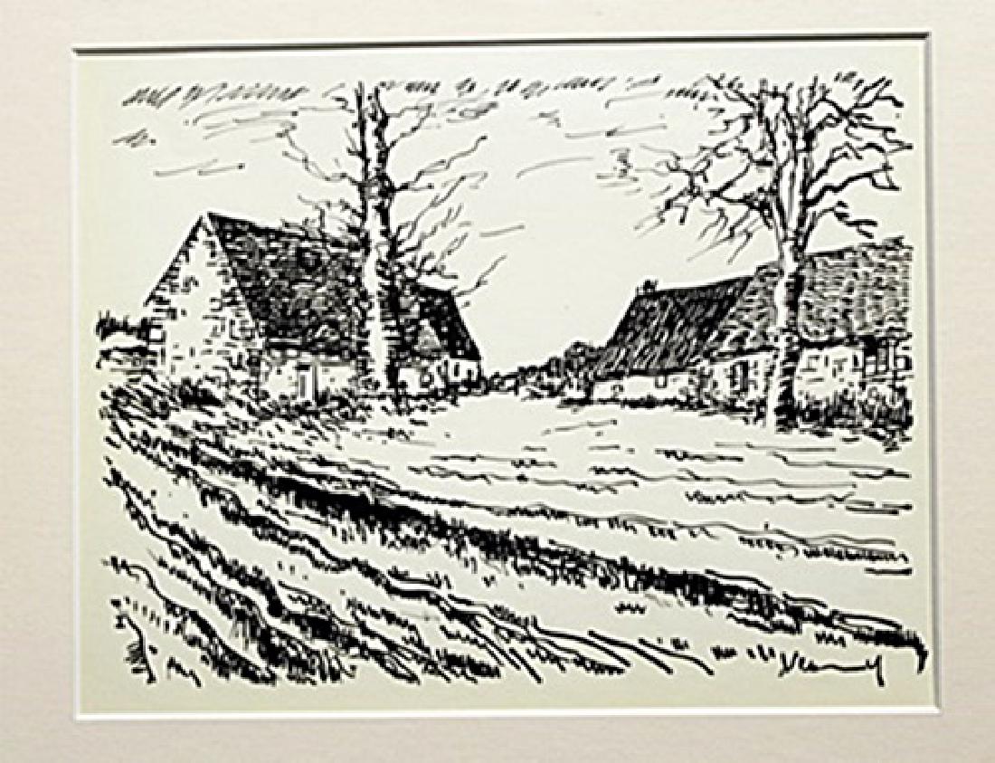 Les Challonges - Maurice De Vlaminck - Lithograph: Lithograph by Maurice De Vlaminck. Maurice de Vlaminck was a French painter. Along with André Derain and Henri Matisse he is considered one of the principal figures in the Fauve movement, a group of
