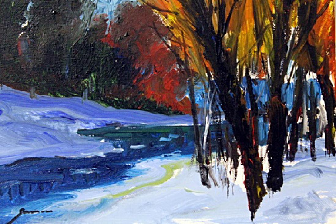 UNTITLED BY MICHAEL SCHOFIELD: ORIGINAL OIL ON CANVAS. Schofield was born in Florida 1947, but his family moved to California that same year. He began to paint and study watercolor in high school. Like most teenage boys, he was at