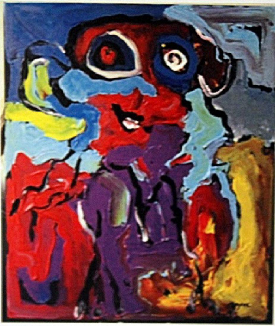 Karel Appel Oil on Canvas - The Boy: Oil on Canvas in the manner of Karel Appel, "The Boy", circa 1950, private collection, unframed dimensions are approximately 24x20. in the manner of Karel Appel, (born April 25, 1921, Amsterdam, Neth.