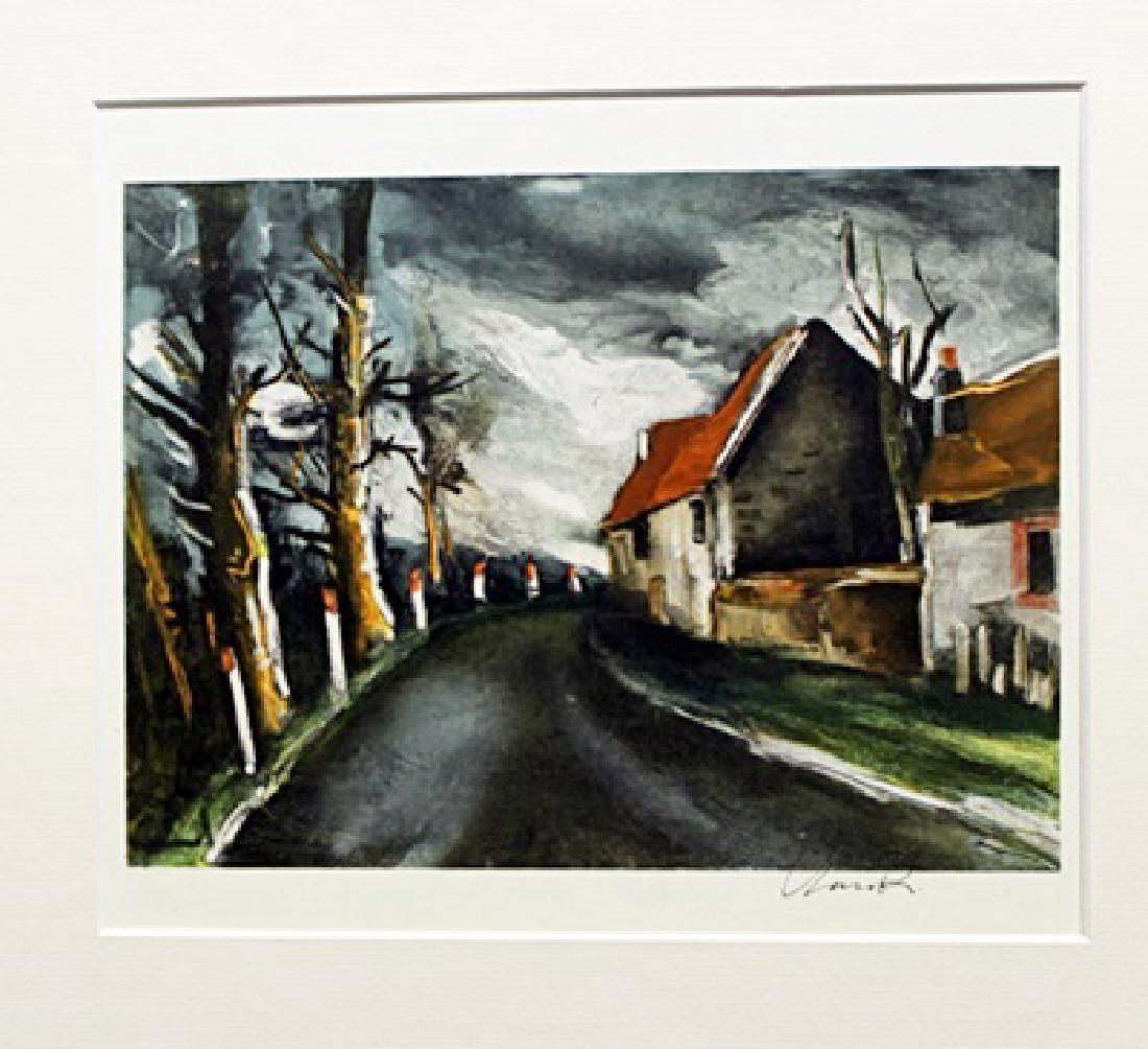 The Longny Road - Maurice De Vlaminck - Lithograph: Lithograph by Maurice De Vlaminck. Maurice de Vlaminck was a French painter. Along with André Derain and Henri Matisse he is considered one of the principal figures in the Fauve movement, a group of