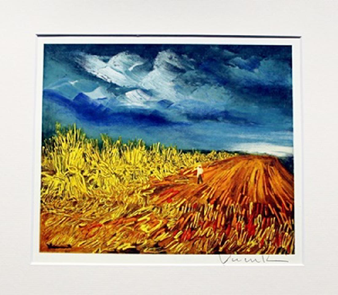 The Harvest - Maurice De Vlaminck - Lithograph: Lithograph by Maurice De Vlaminck. Maurice de Vlaminck was a French painter. Along with André Derain and Henri Matisse he is considered one of the principal figures in the Fauve movement, a group of
