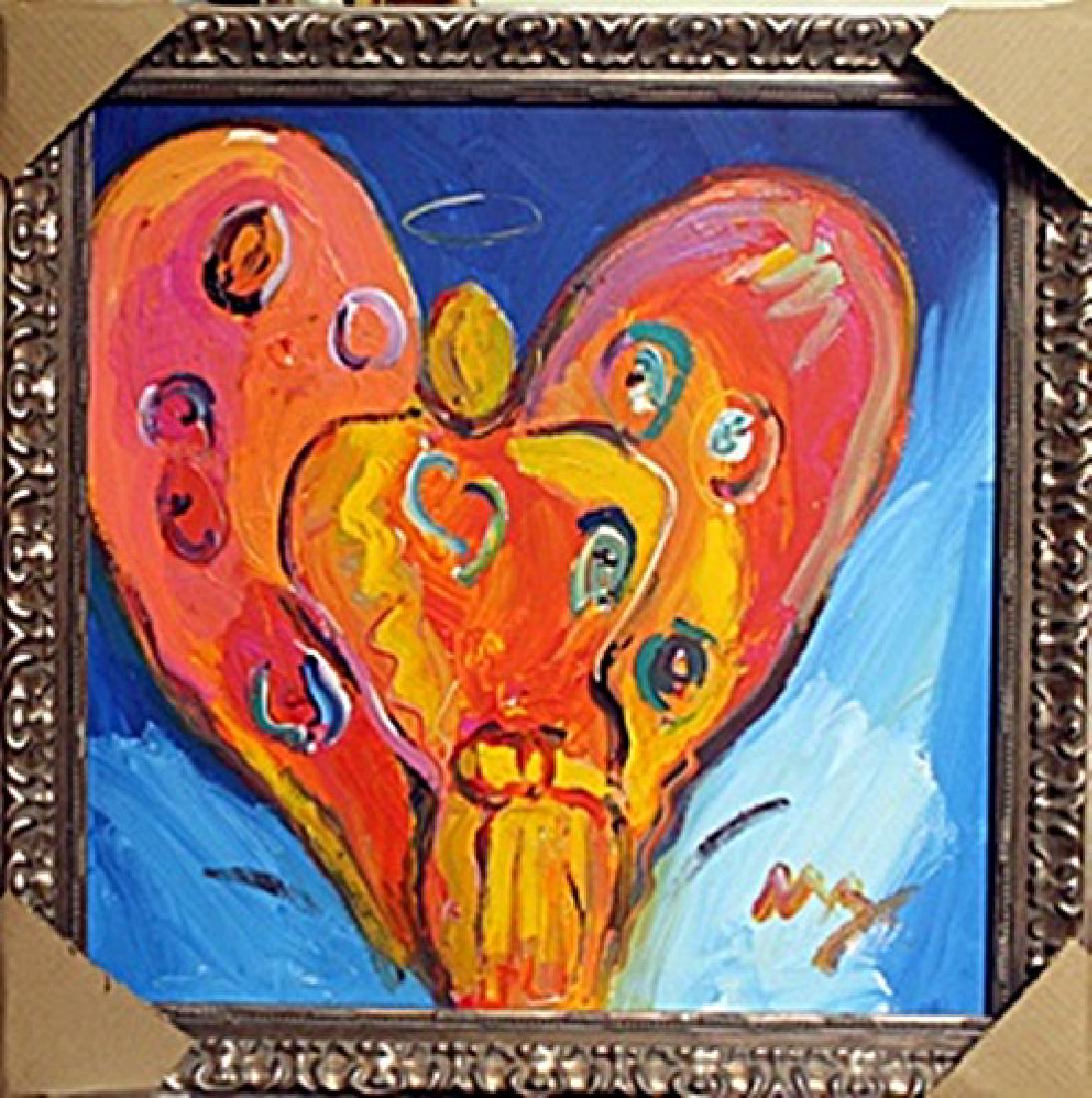 Angel Heart - Oil Painting on Canvas - Peter Max: bearing the signature ,in the manner of Peter Max Oil Painting on Canvas, Size Approximately 29 x 29 Inches