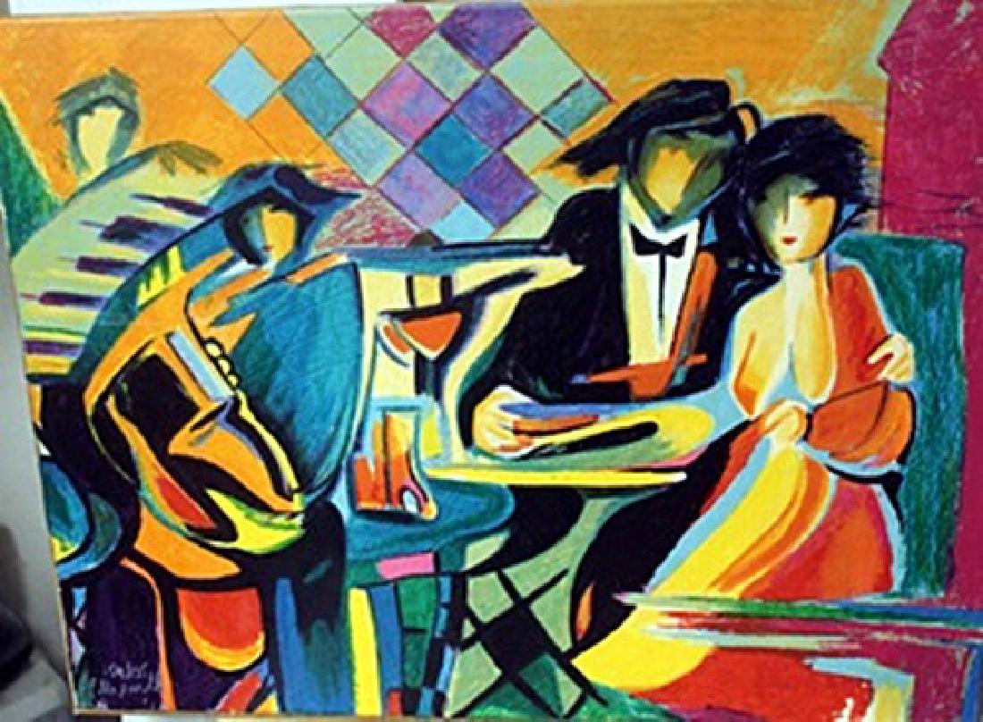 The Jazz club - Lithograph on canvas - Max Phelp: Signed, authentic lithograph , approx. unframed size 27x21 .