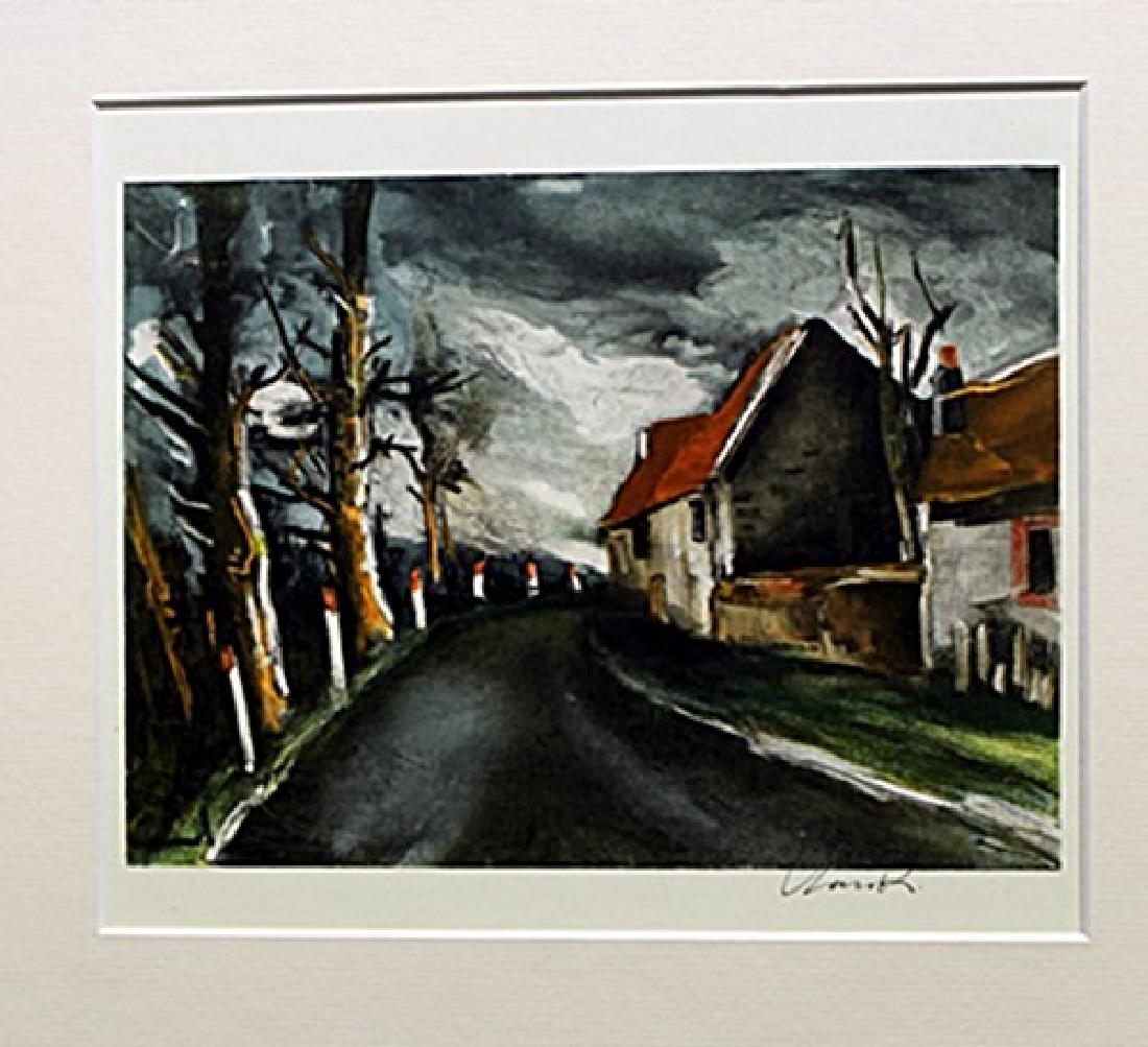The Longny Road - Maurice De Vlaminck - Lithograph: Lithograph by Maurice De Vlaminck. Maurice de Vlaminck was a French painter. Along with André Derain and Henri Matisse he is considered one of the principal figures in the Fauve movement, a group of