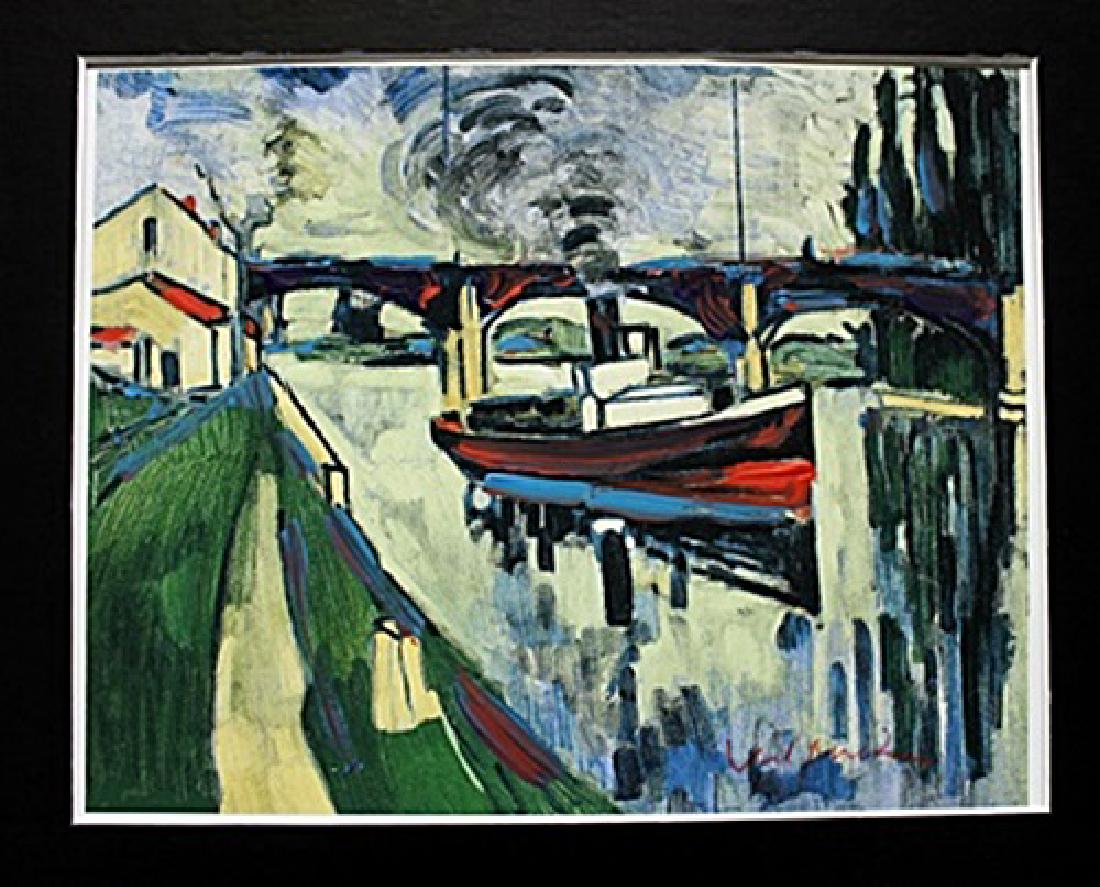 The Seine At Poissy - Maurice De Vlaminck - Lithograph: Lithograph by Maurice De Vlaminck. Maurice de Vlaminck was a French painter. Along with André Derain and Henri Matisse he is considered one of the principal figures in the Fauve movement, a group of