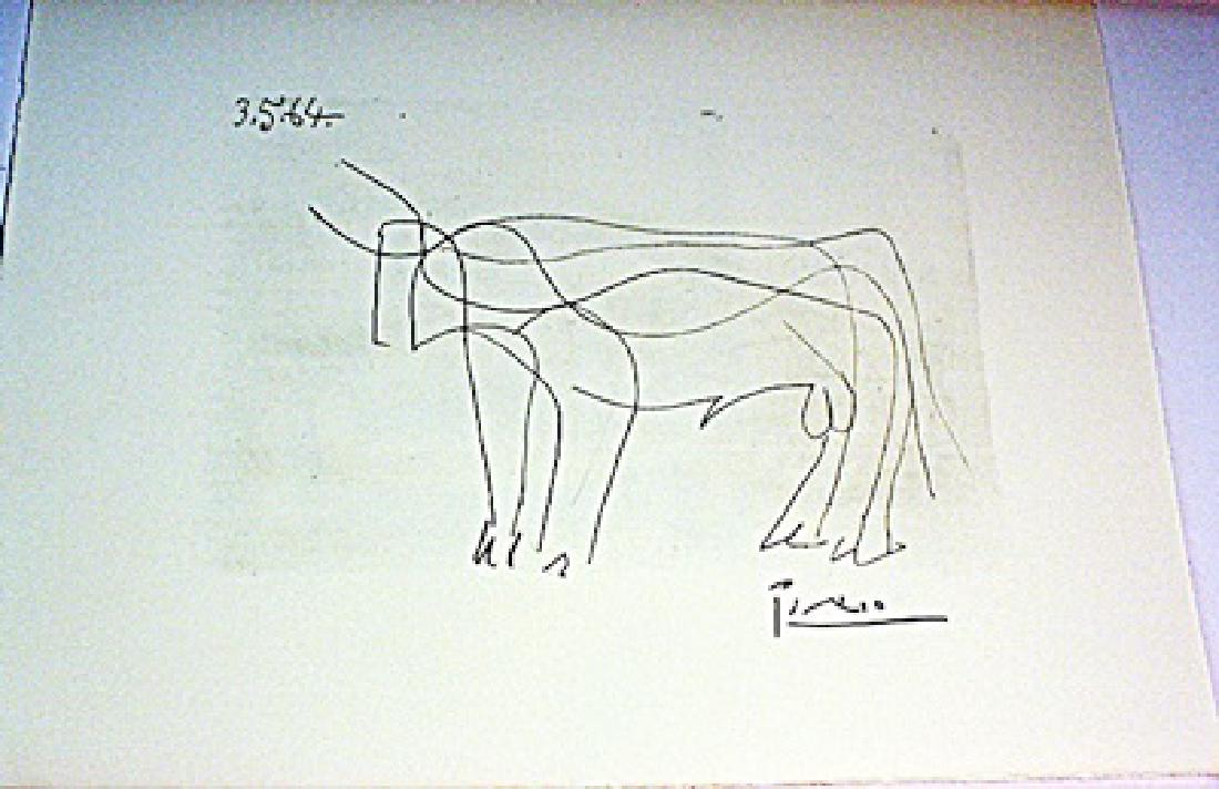Lithograph after Pablo Picasso: Authentic Lithograph , Bearing an Interpretive Signature of the Artist, Size Approx. 13" x 10" In.