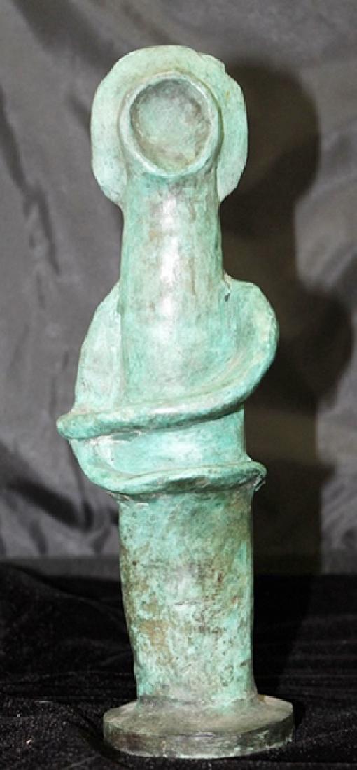 Signed Limited Edition Bronze Picasso: Old recast patina bronze sculpture Pablo Picasso, bearing a signature in a limited edition. Pablo Picasso was a Spanish painter, sculptor, printmaker, ceramicist, stage designer, poet and playwright w