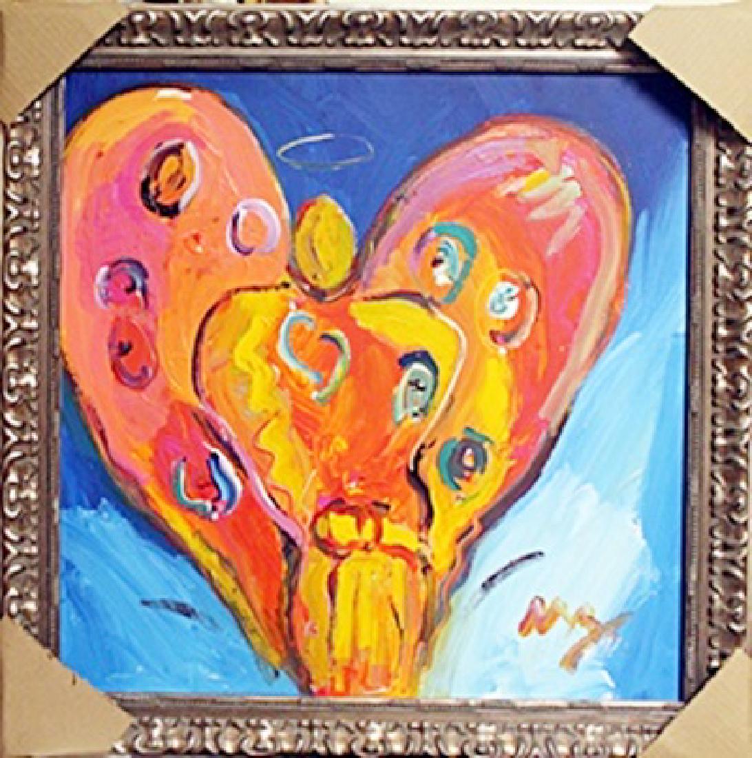Angel Heart - Oil Painting on Canvas - Peter Max: bearing the signature ,in the manner of Peter Max Oil Painting on Canvas, Size Approximately 29 x 29 Inches