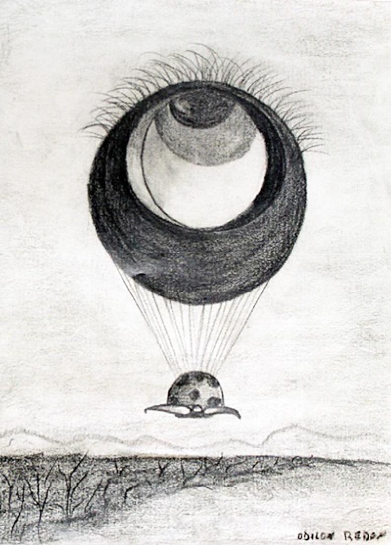 The Eye - Drawing on Paper - Odilon Redon: Drawing on Paper, bearing the signature , in the manner of Redon. Size Approx. 12 x 9 Inches