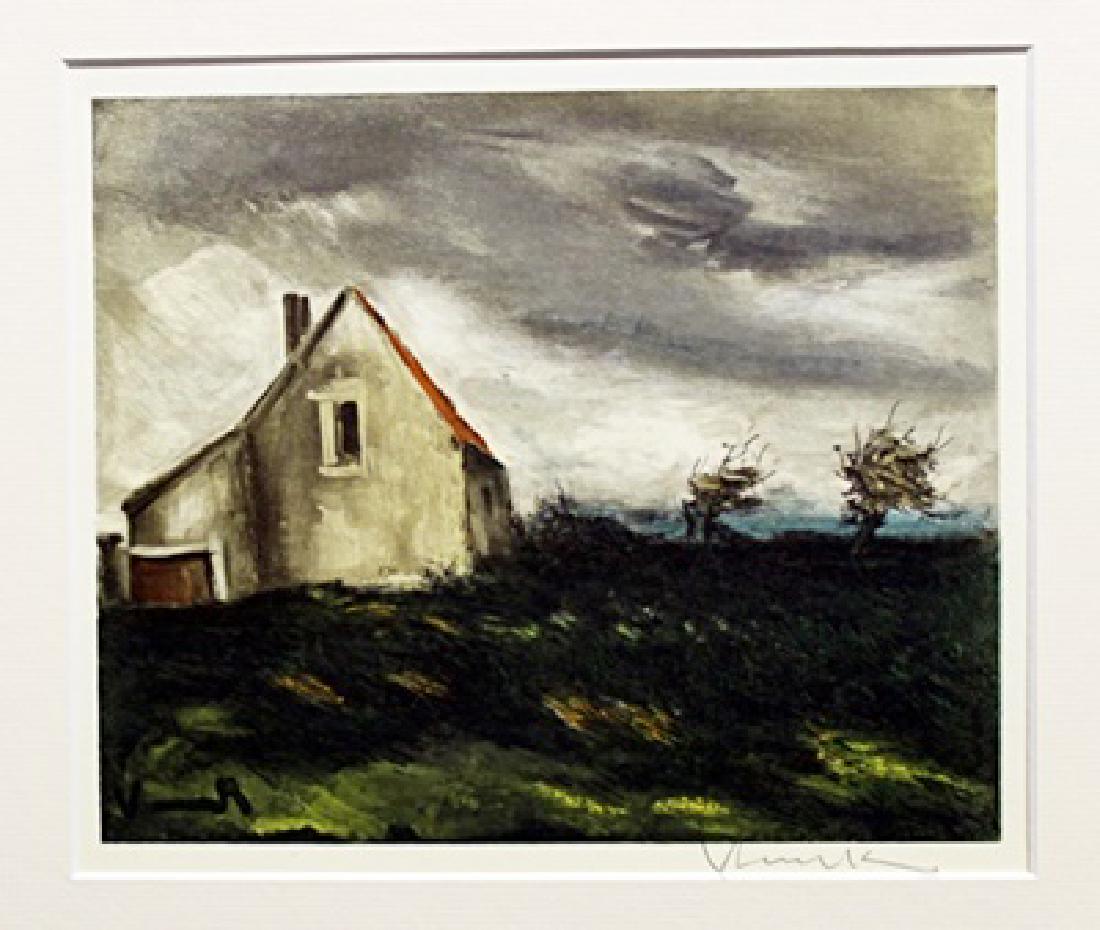 The House On The Plain - Maurice De Vlaminck -: Lithograph by Maurice De Vlaminck. Maurice de Vlaminck was a French painter. Along with André Derain and Henri Matisse he is considered one of the principal figures in the Fauve movement, a group of