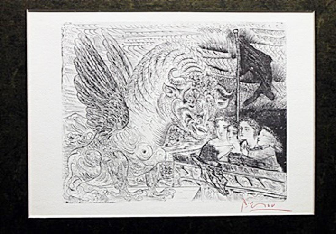 Signed Pablo Picasso: Authentic Pablo Picasso on paper bearing a signature. Unframed dimension approx 14 x 11.