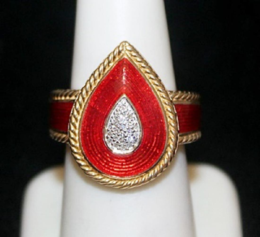 Fancy 14kt over Silver Ring with Diamonds (146I): Fancy 14kt over Silver Ring with Diamonds (146I) twt approx. .65ct VS1 colro G.